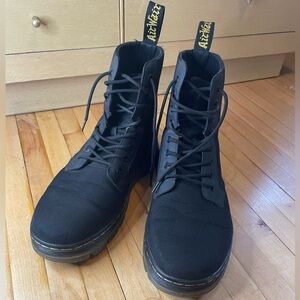 Dr. Martens Black Canvas Lace-Up Boots